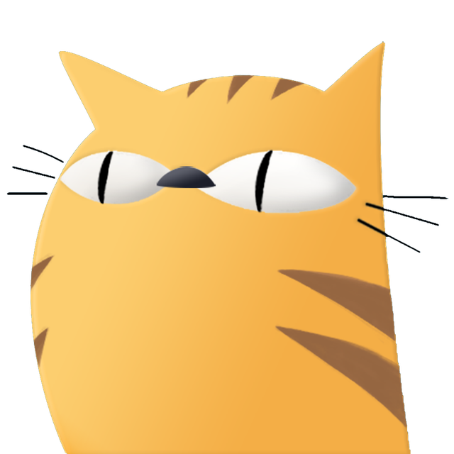 An orange tabby cat with narrowed eyes, sizing you up